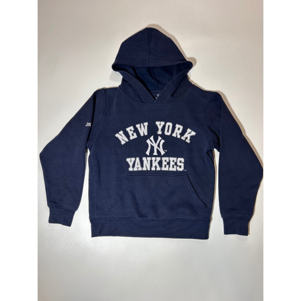 Stitches Hoodie Youth Small Navy Blue Excellent New York Yankees MLB Pullover